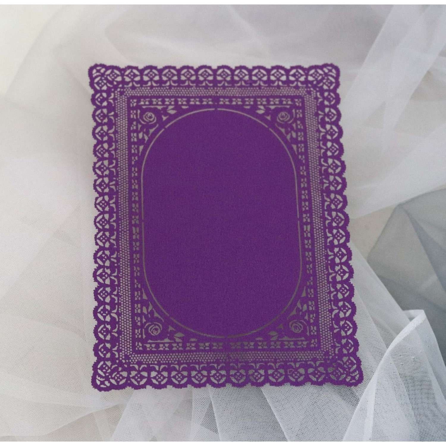 Marriage Invitation Card Laser Cut Iridescent Paper Small Card Lace Invitation 